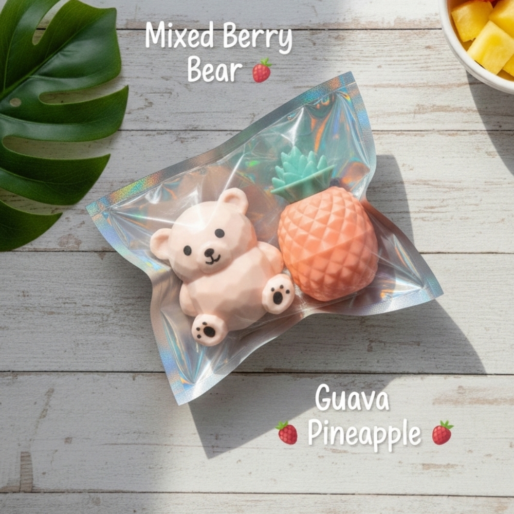 🐻🍍 NIP "Tropical Besties" Lip Duo - Mixed Berry & Guava